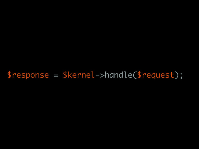 $response = $kernel->handle($request);
