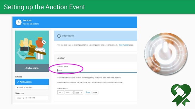 Setting up the Auction Event
