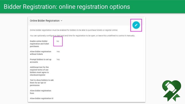 Bidder Registration: online registration options
