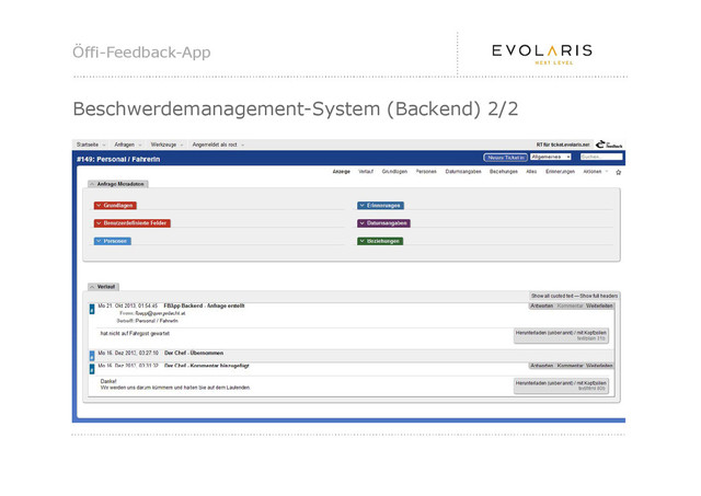 Öffi-Feedback-App
Beschwerdemanagement-System (Backend) 2/2
