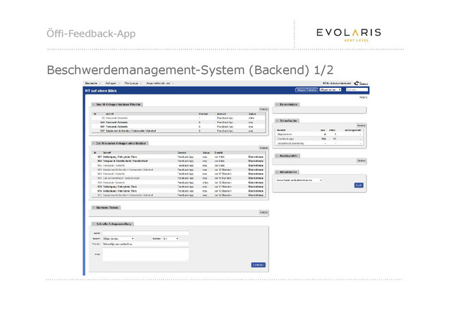 Öffi-Feedback-App
Beschwerdemanagement-System (Backend) 1/2
