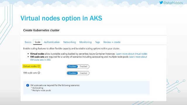 @shahiddev
Virtual nodes option in AKS
