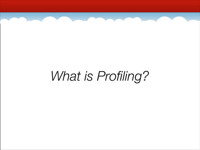 What is Proﬁling?
