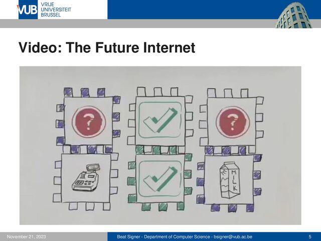 Beat Signer - Department of Computer Science - bsigner@vub.ac.be 5
November 21, 2023
Video: The Future Internet
