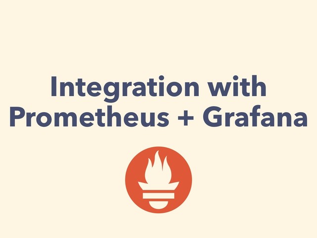 Integration with
Prometheus + Grafana
