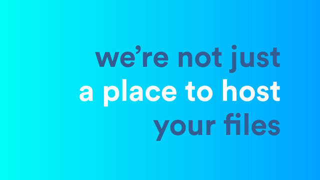 we’re not just
a place to host
your files
