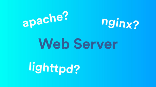 Web Server
lighttpd?
nginx?
apache?
