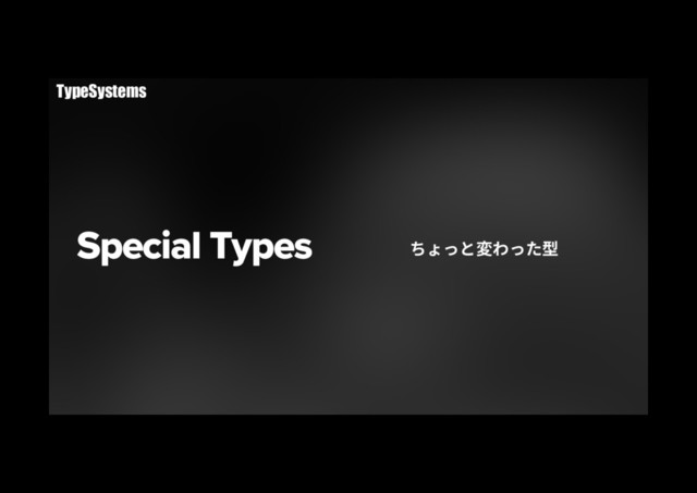 Special Types ׍׳׏ה㢌׻׏׋㘗
TypeSystems
