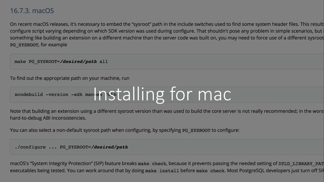 Installing for mac
