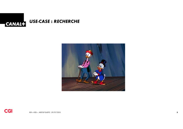 USE-CASE : RECHERCHE
5
REX « KISS » - MEETUP ELASTIC - 29/07/2015
