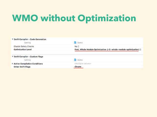 WMO without Optimization
