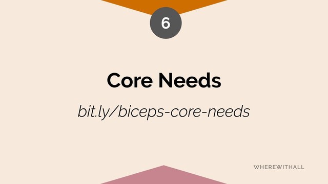 Core Needs
6
