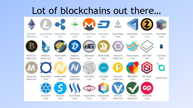 Lot of blockchains out there…
