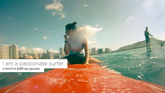 I travel to fulfil my passion.
I am a passionate surfer
