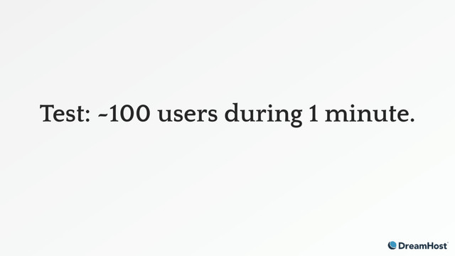 Test: ~100 users during 1 minute.
