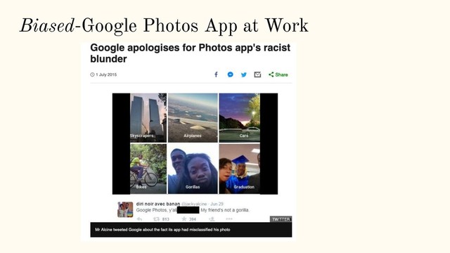 Biased-Google Photos App at Work

