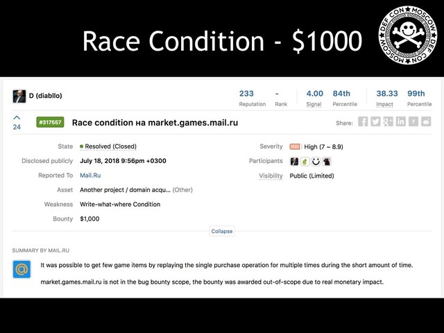 Race Condition - $1000
