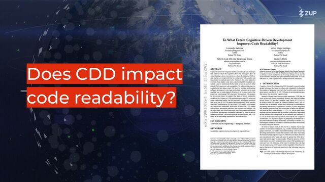 Does CDD impact
code readability?
