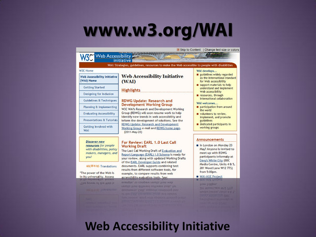 Web Accessibility Initiative
