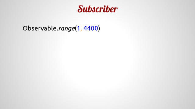 Subscriber
Observable.range(1, 4400)
