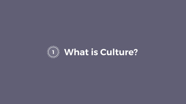 1 What is Culture?
