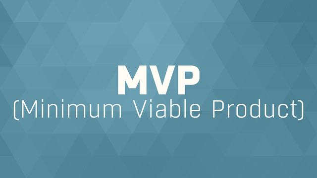 (Minimum Viable Product)
MVP
