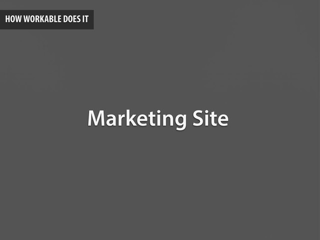 Marketing Site
HOW WORKABLE DOES IT
