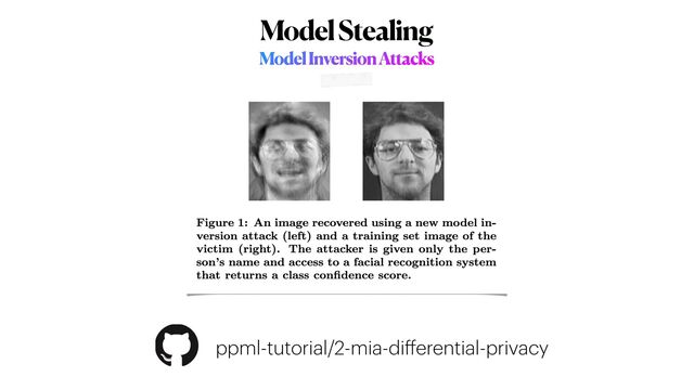 Model Stealing
Model Inversion Attacks
ppml-tutorial/2-mia-di
ff
erential-privacy
