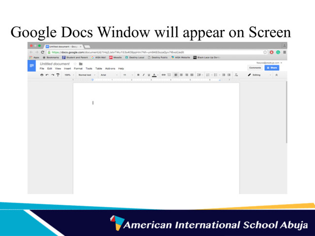 Google Docs Window will appear on Screen
