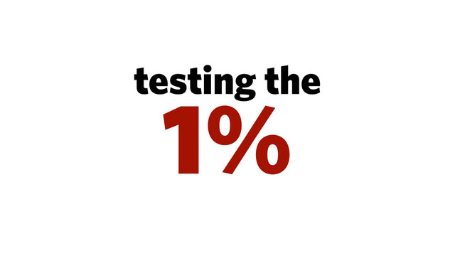 testing the
1%
