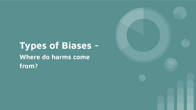 Types of Biases -
Where do harms come
from?
