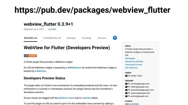https://pub.dev/packages/webview_ﬂutter
