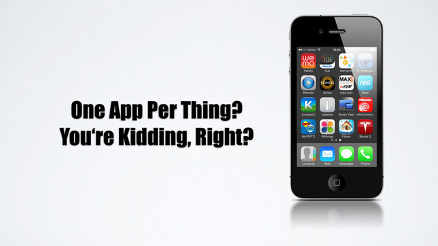 One App Per Thing?
You‘re Kidding, Right?
