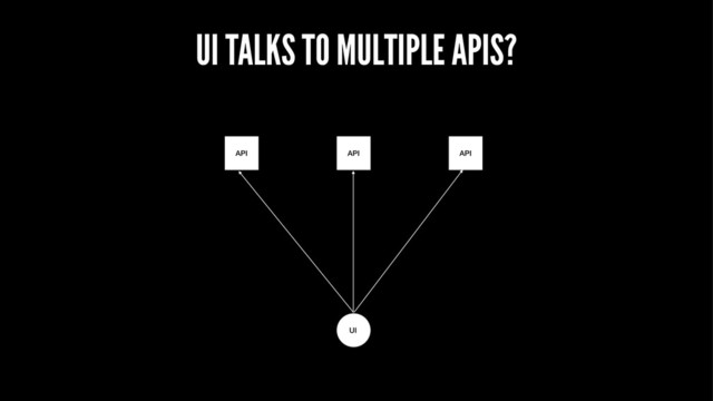 UI TALKS TO MULTIPLE APIS?
