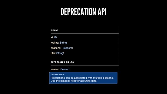 DEPRECATION API
