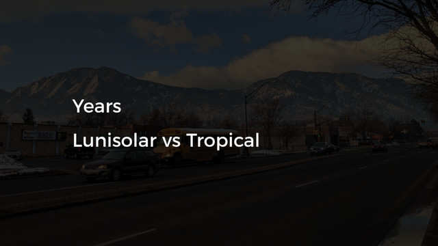 Years
Lunisolar vs Tropical
