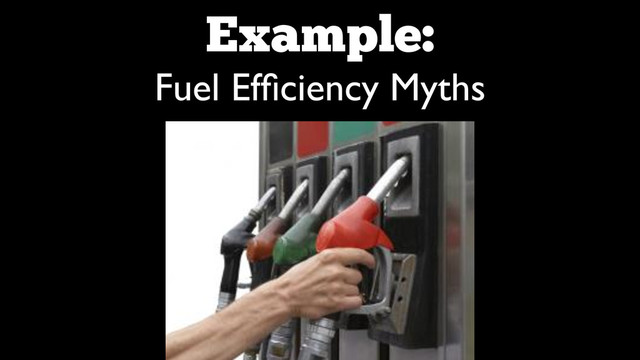 Example:
Fuel Efﬁciency Myths
