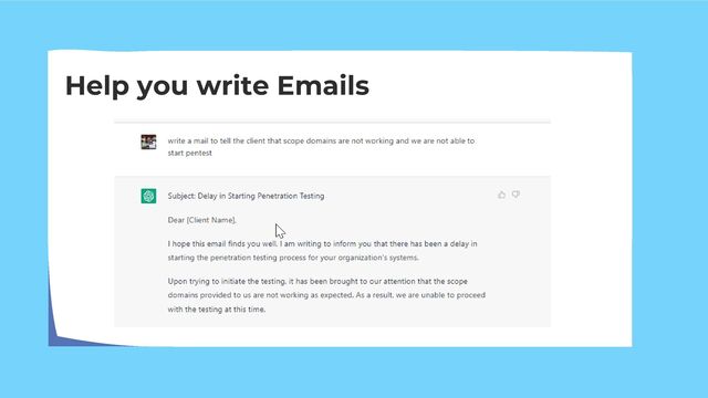 Help you write Emails
