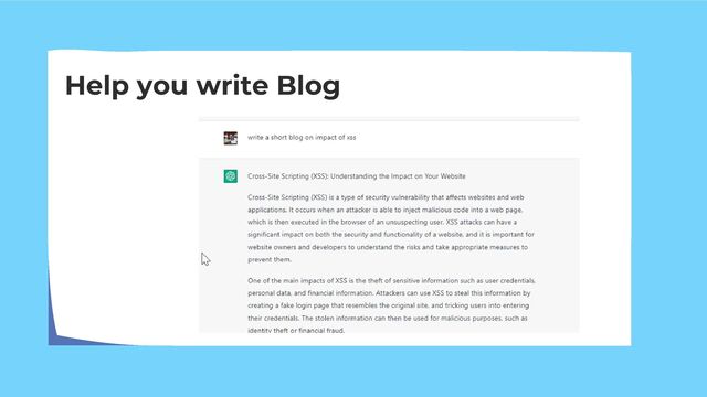 Help you write Blog
