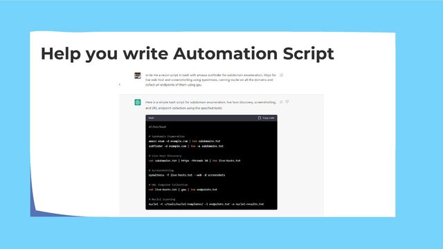 Help you write Automation Script
