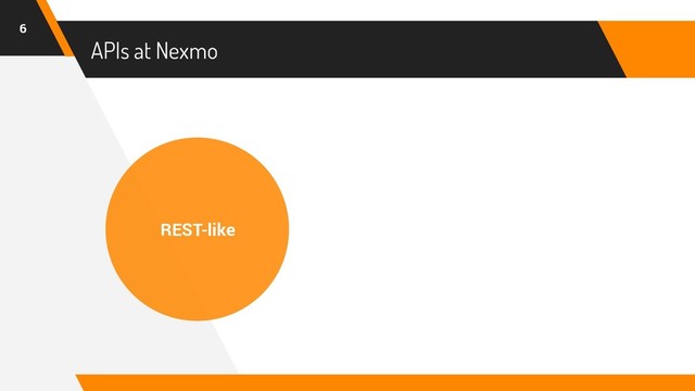 APIs at Nexmo
6
REST-like
