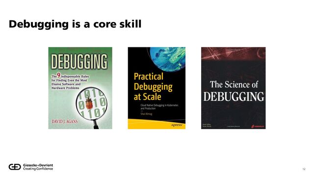 Debugging is a core skill
12
