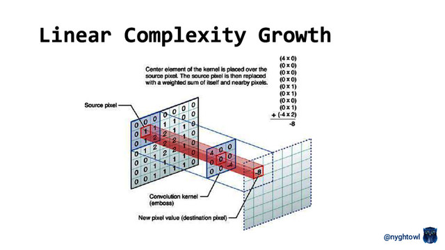 @nyghtowl
Linear Complexity Growth
