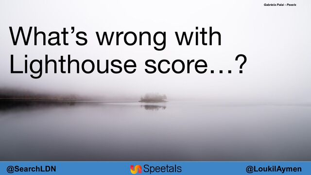 @LoukilAymen
@SearchLDN
Gabriela Palai - Pexels
What’s wrong with
Lighthouse score…?
