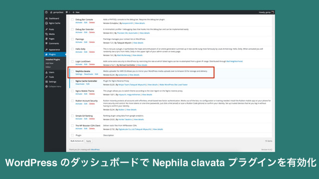 WordPress ͷμογϡϘʔυͰ Nephila clavata ϓϥάΠϯΛ༗ޮԽ
