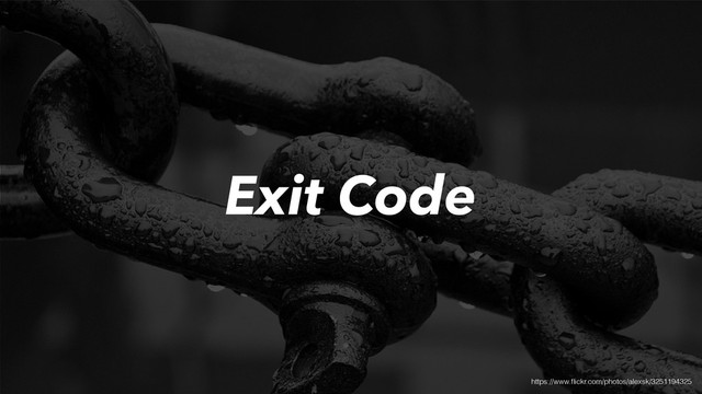 Exit Code
https://www.ﬂickr.com/photos/alexsk/3251194325
