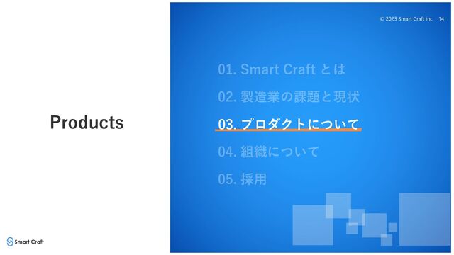 © 2023 Smart Craft inc 14
Products 03. プロダクトについて
