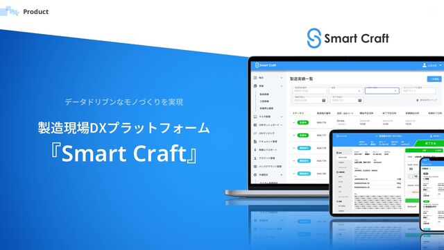 15
Product
製造現場DXプラットフォーム
『Smart Craft』
