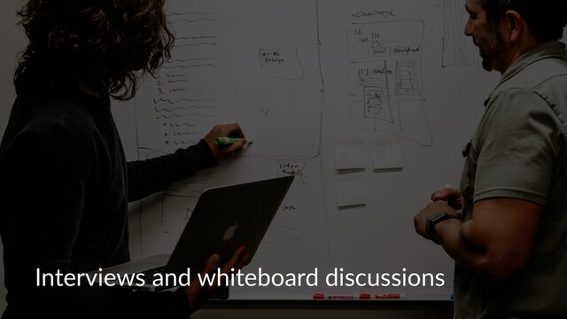 Interviews and whiteboard discussions
