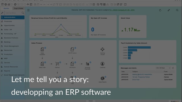 Let me tell you a story:
developping an ERP so0ware
